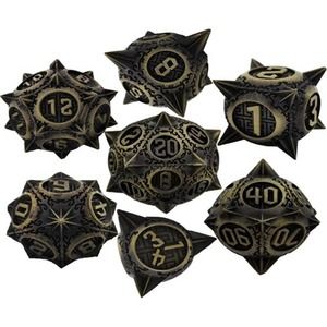 7 Piece Metal Dice Set Spiked Series